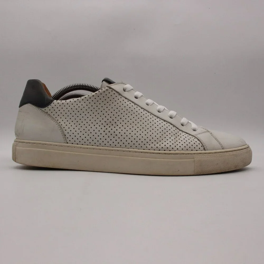 Magnanni Costa Lo Men's Size 12 M Perforated White Leather Sneakers 21572